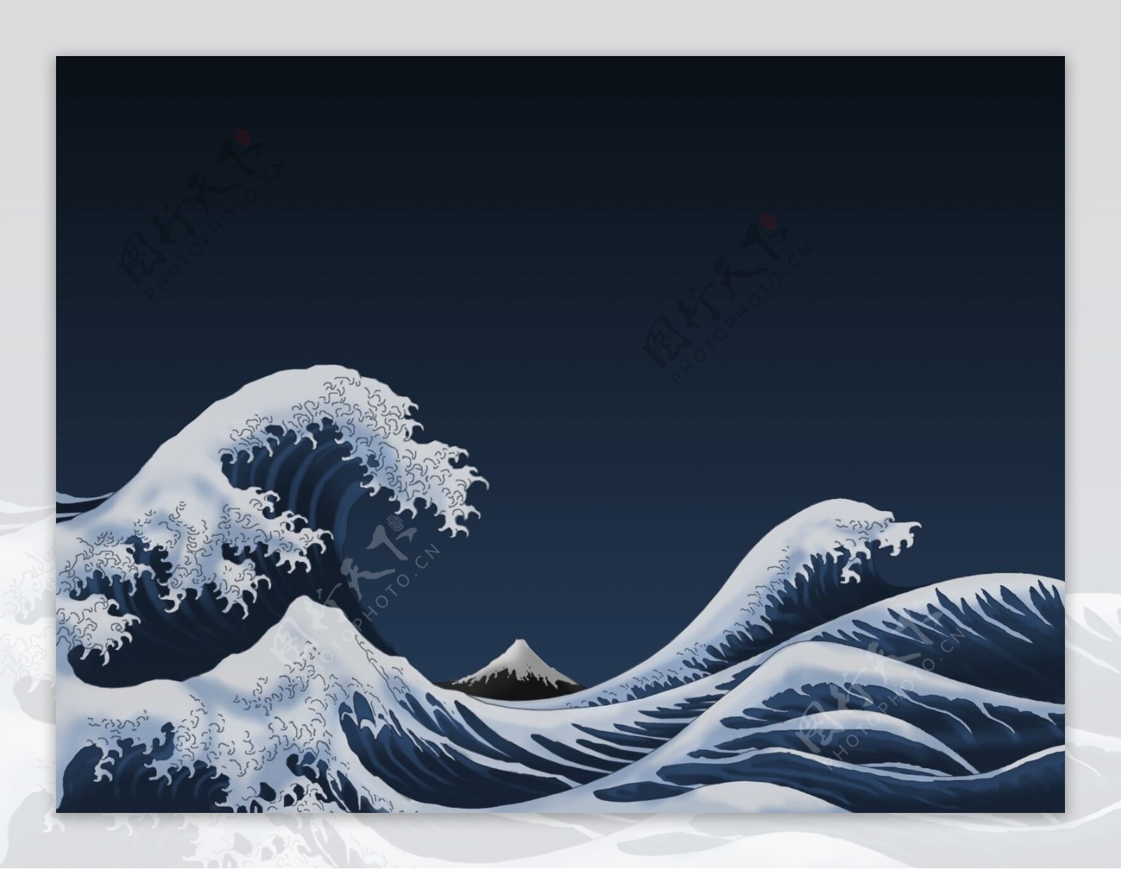 波涛汹涌的海浪浪花如雪高清背景图片