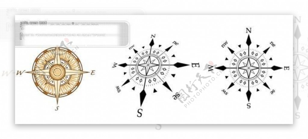 矢量指南针图形