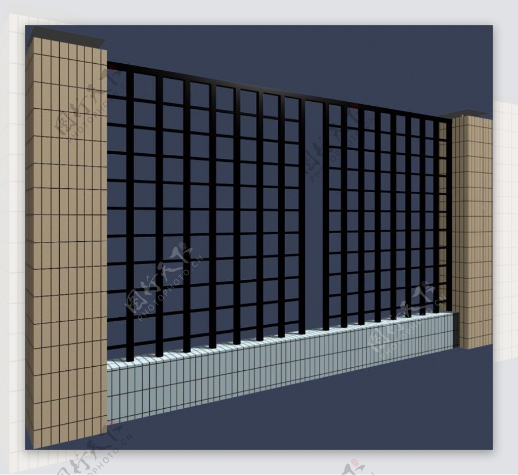 3d模型围墙图片