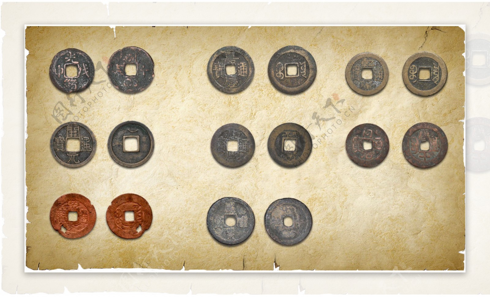 铜钱古钱币中国传统图片