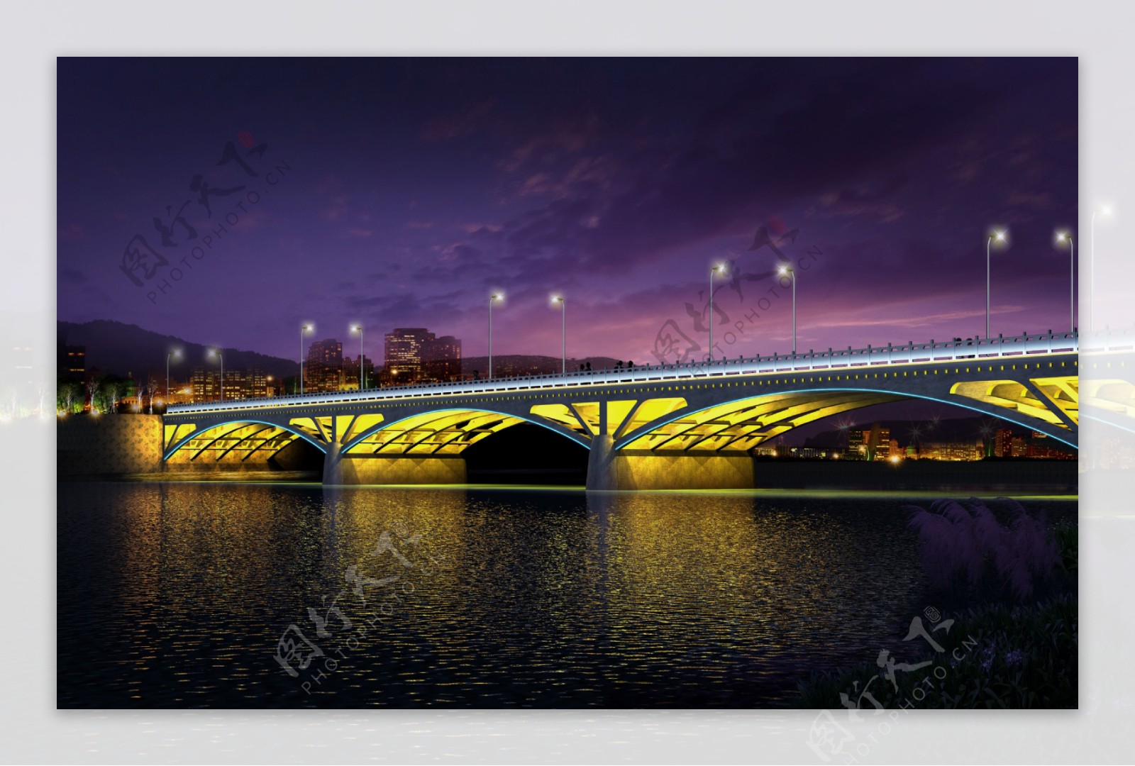 桥体亮化工程效果图图片