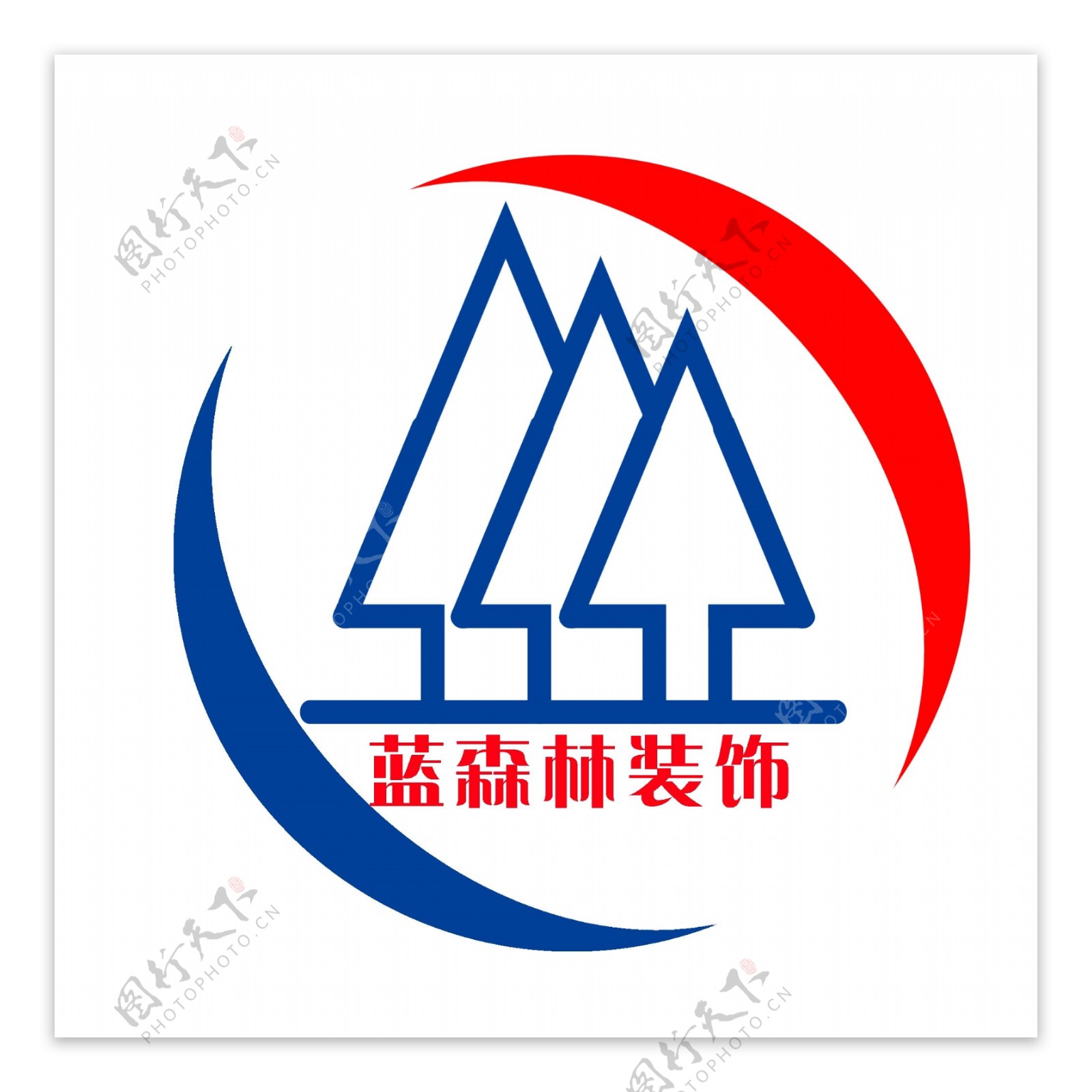 蓝森林装饰logo图片