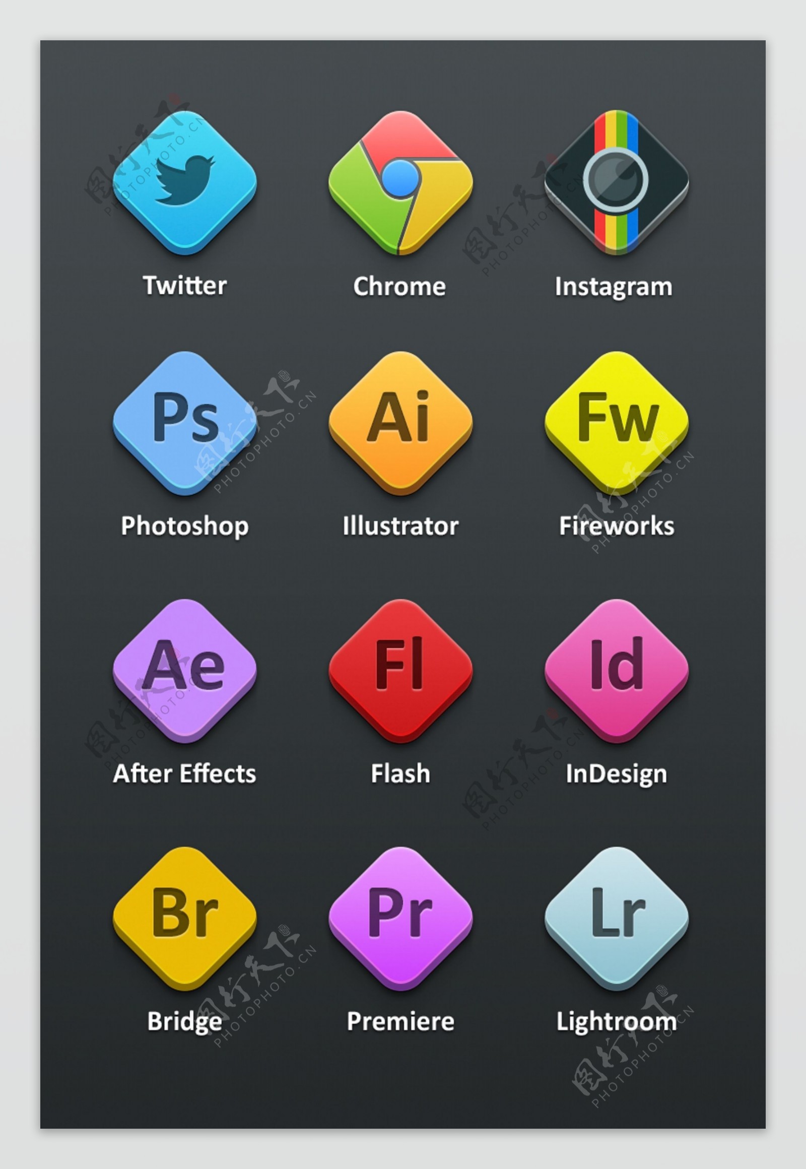 彩色各类软件图标素材