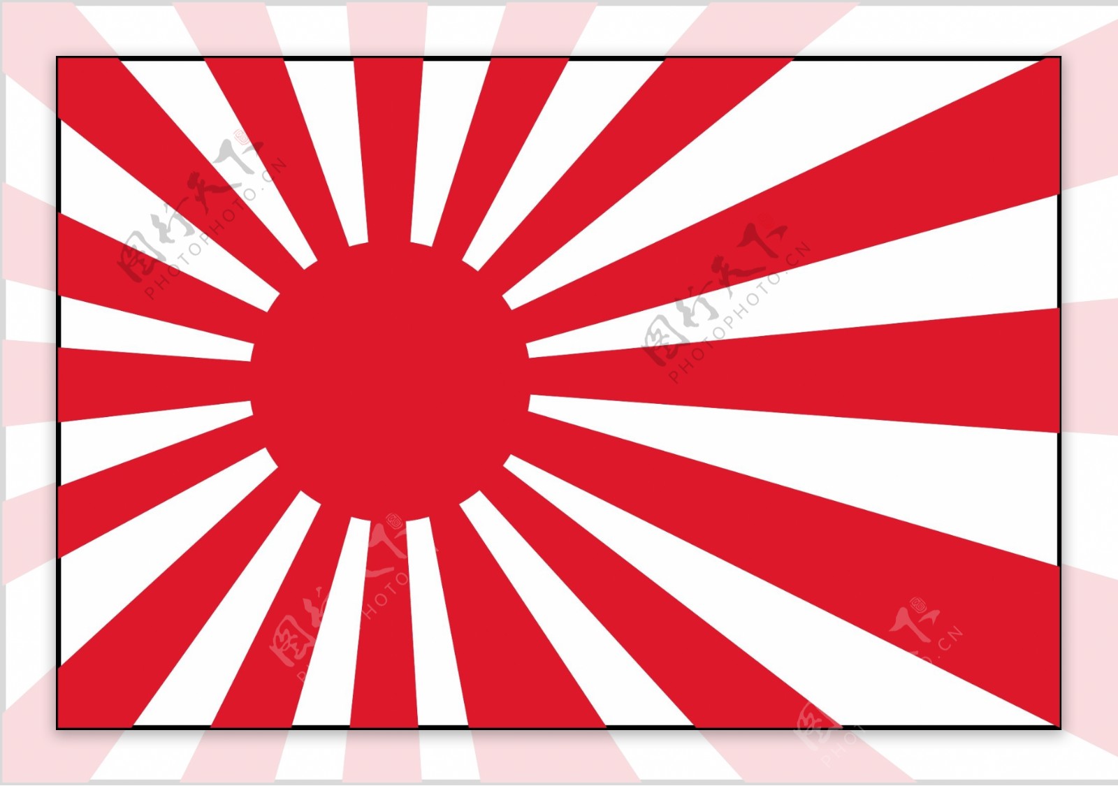 日本国旗升起的太阳旧的风格