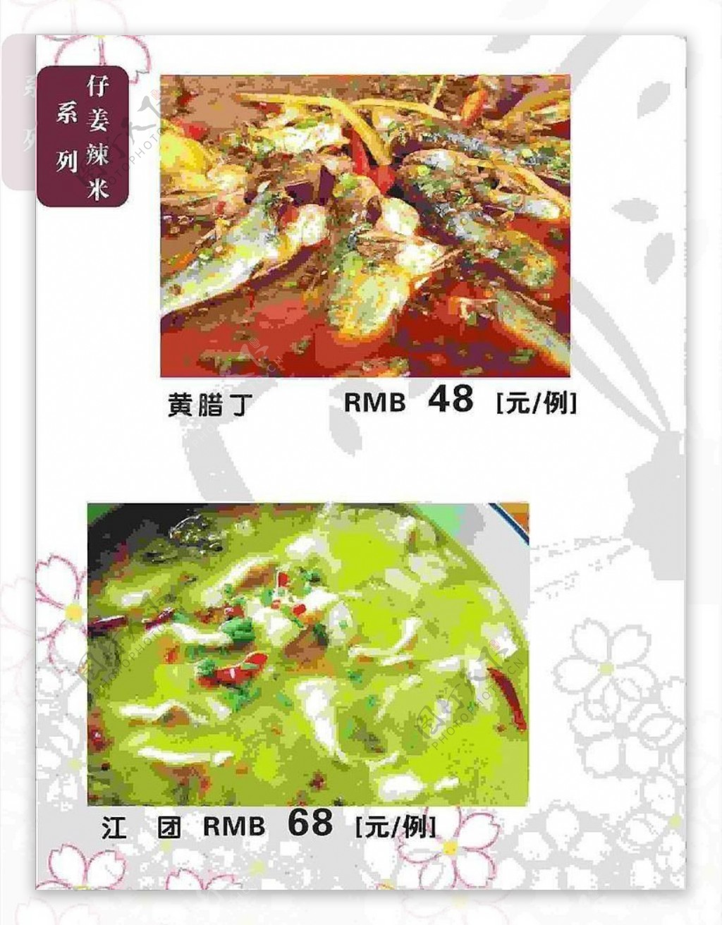 仔姜辣米系列菜谱菜单图片