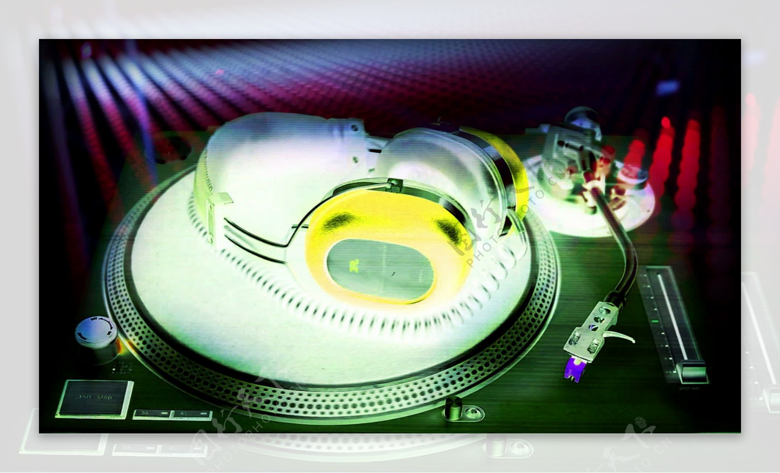DJ耳机转盘设置运动背景视频免费下载