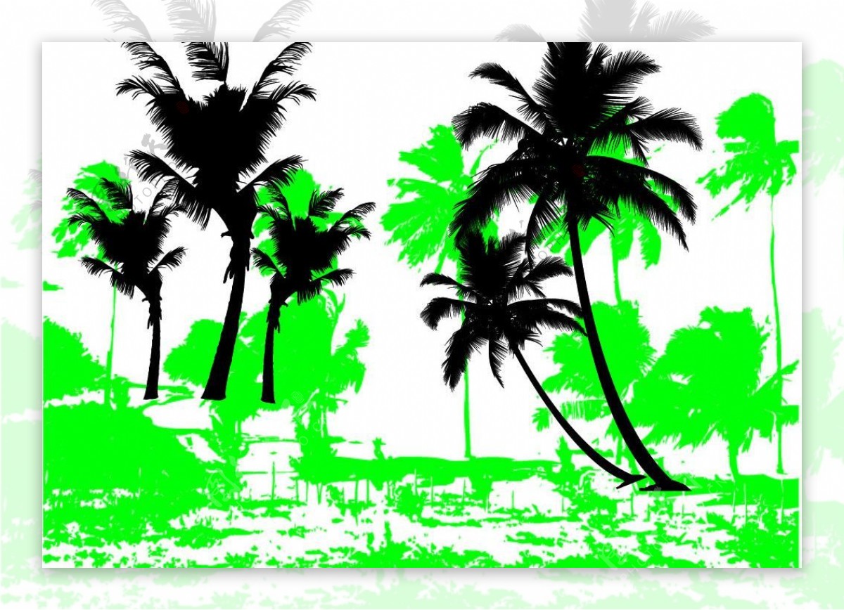 海边椰树笔刷图片