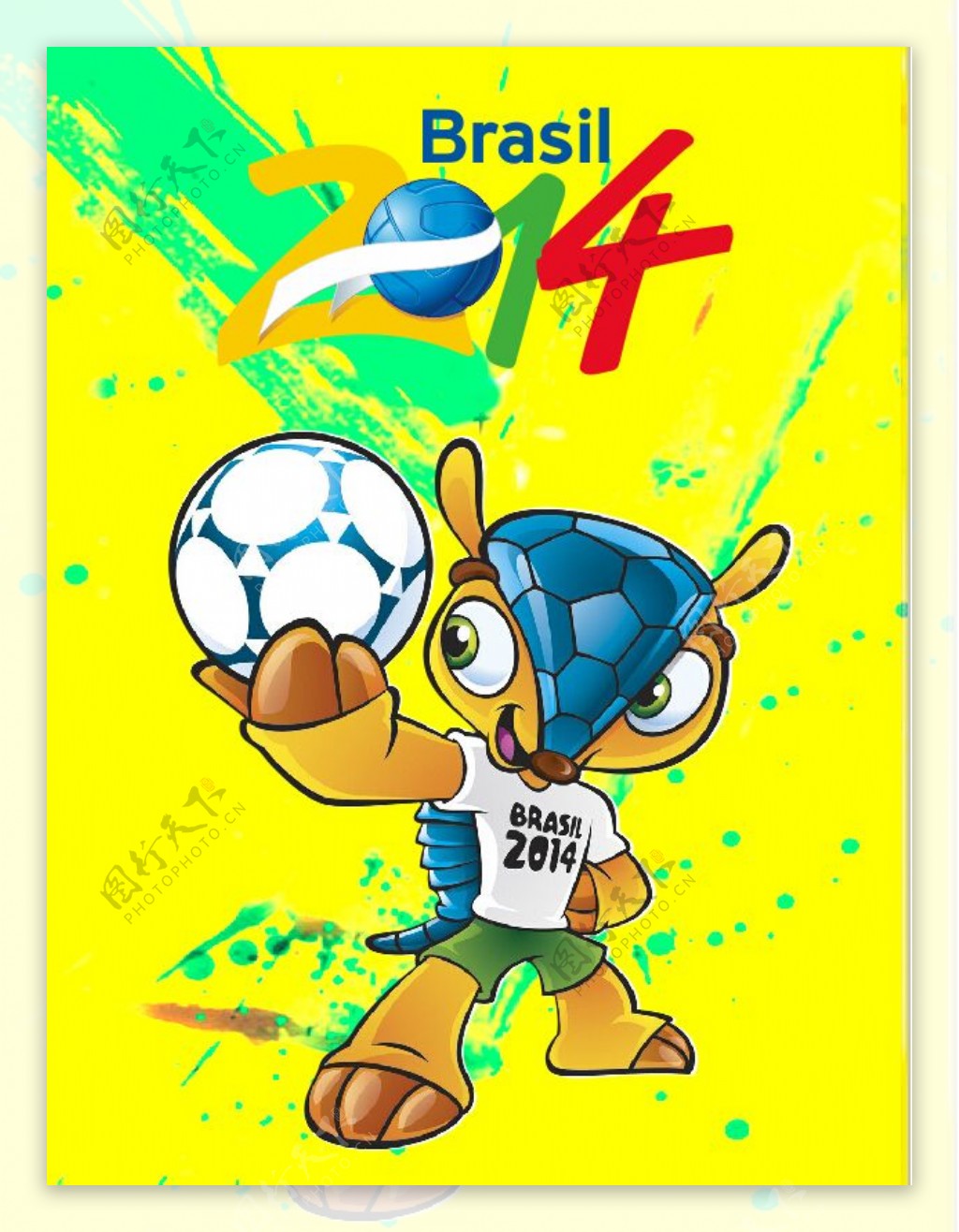 世界杯吉祥物海报矢量素材