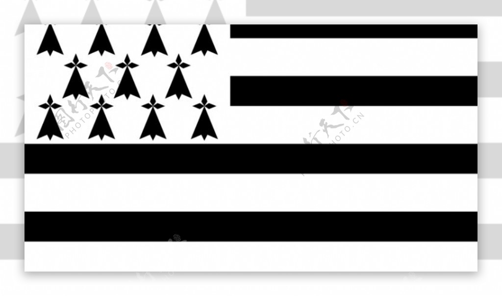 布列塔尼地区旗帜矢量图