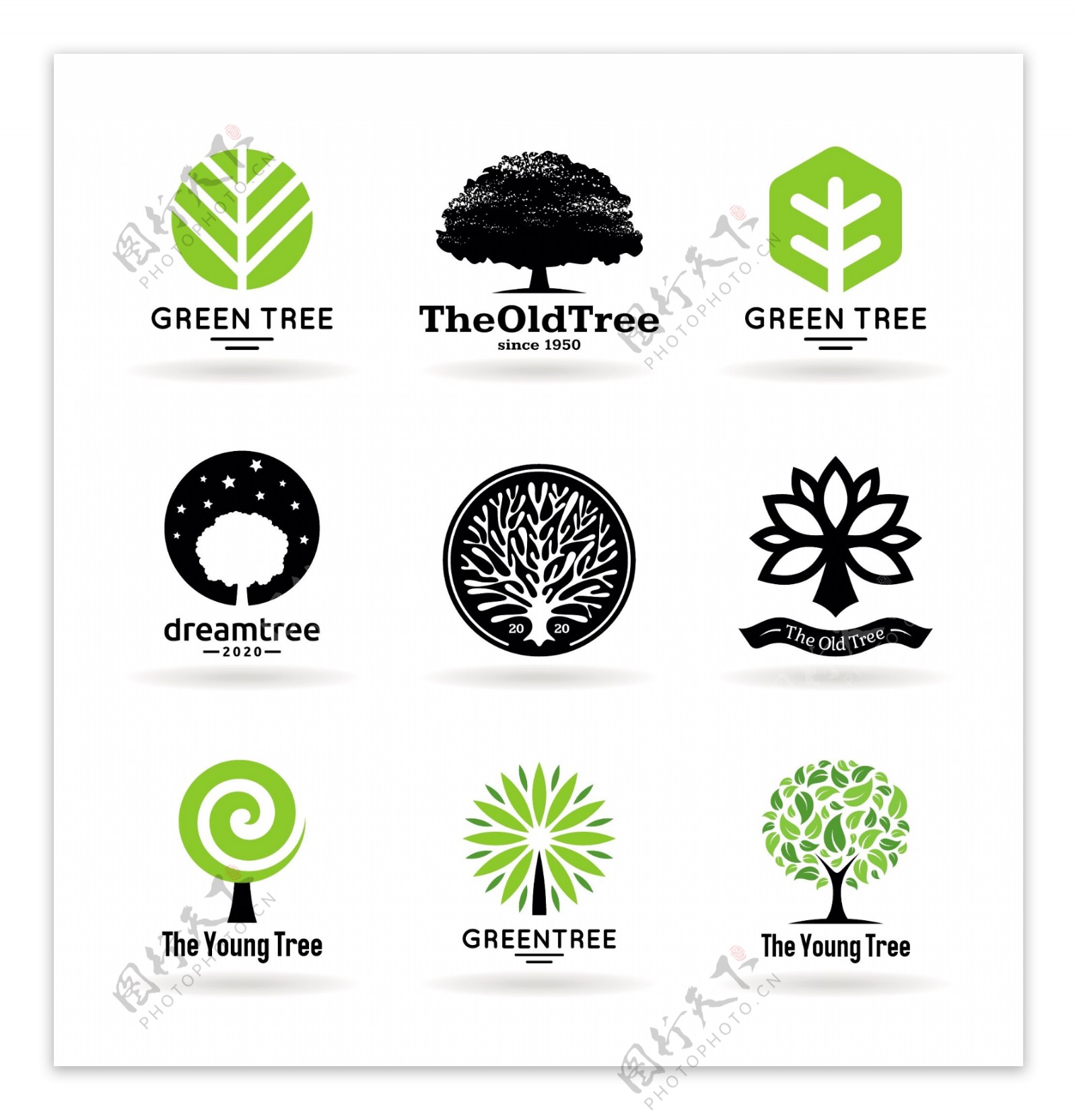 矢量树的标志创意设计集03