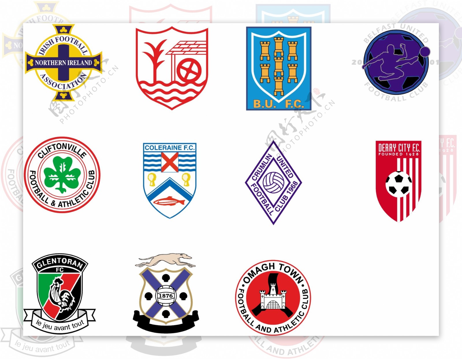 全球2487个足球俱乐部球队标志北爱尔兰图片