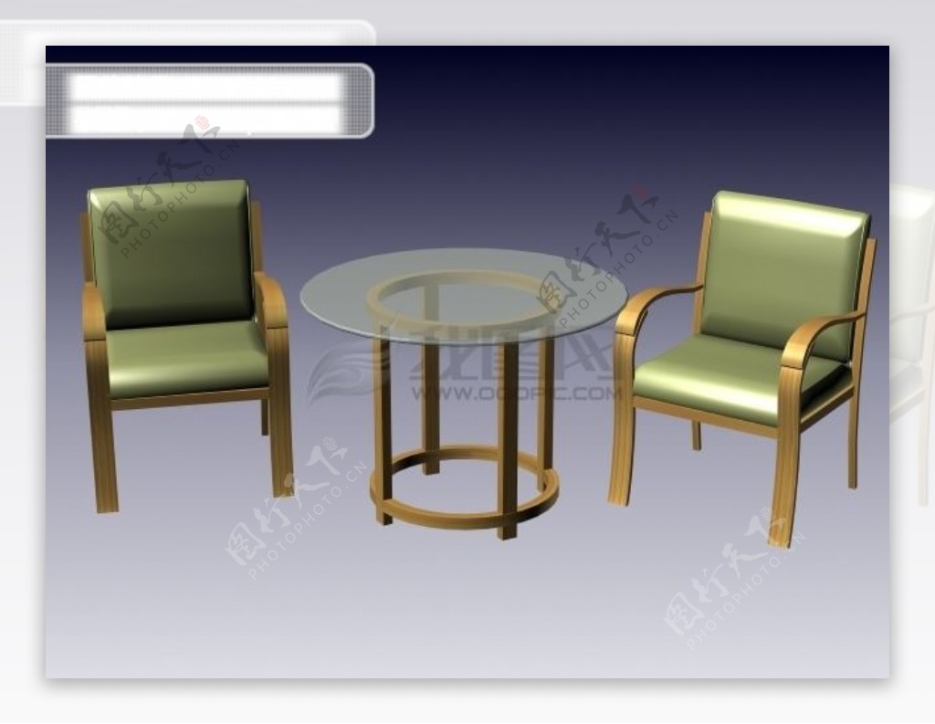 3d素朴圆桌椅子
