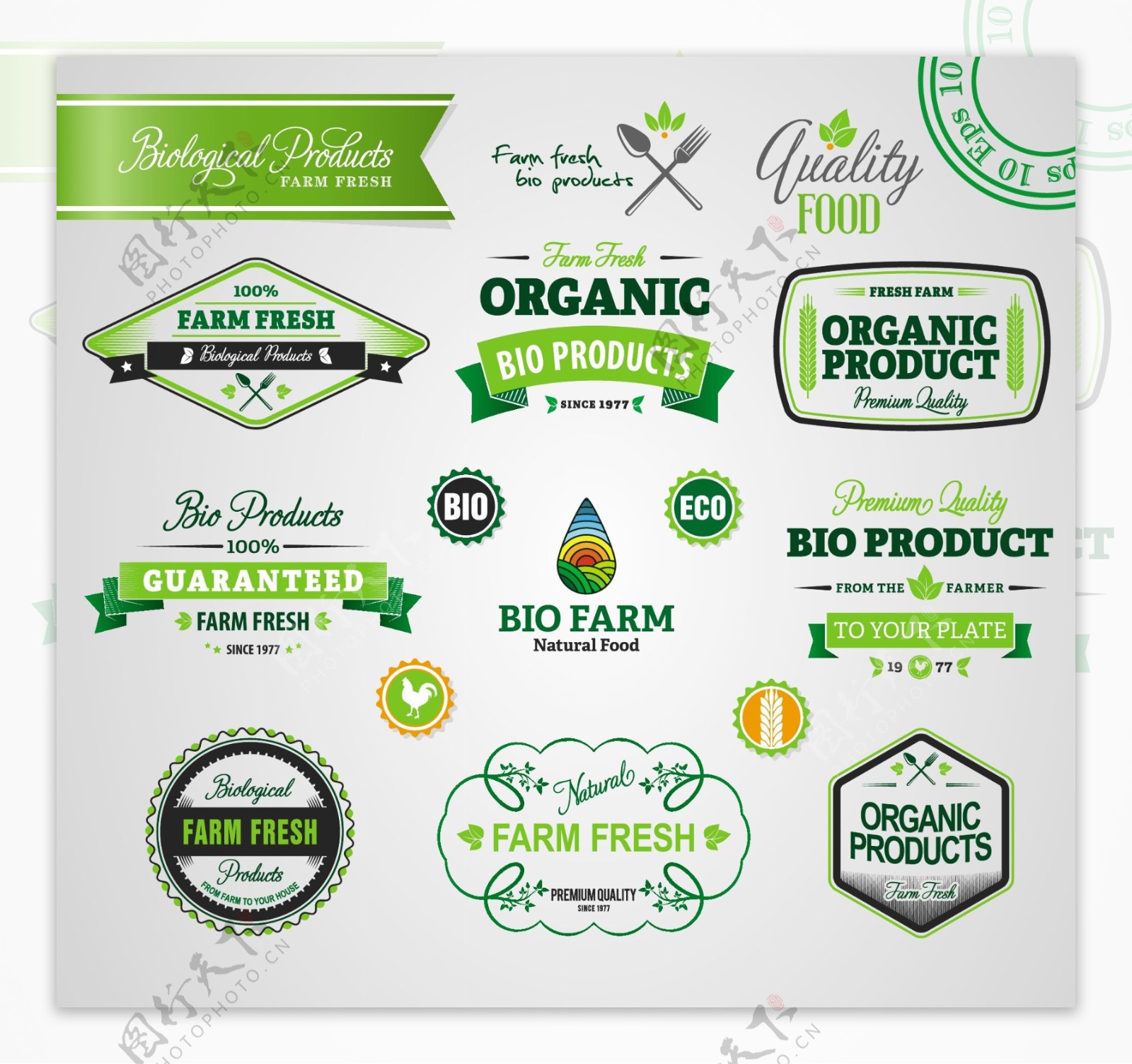 原生态绿色食品标签图片