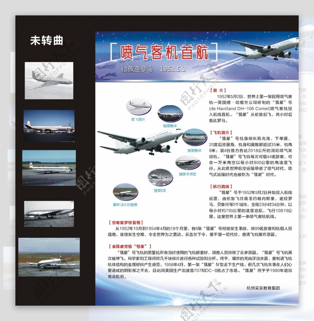 航空飞机知识展板图片