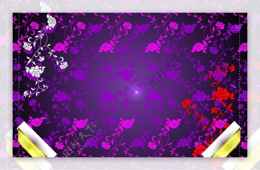 紫红花式底纹