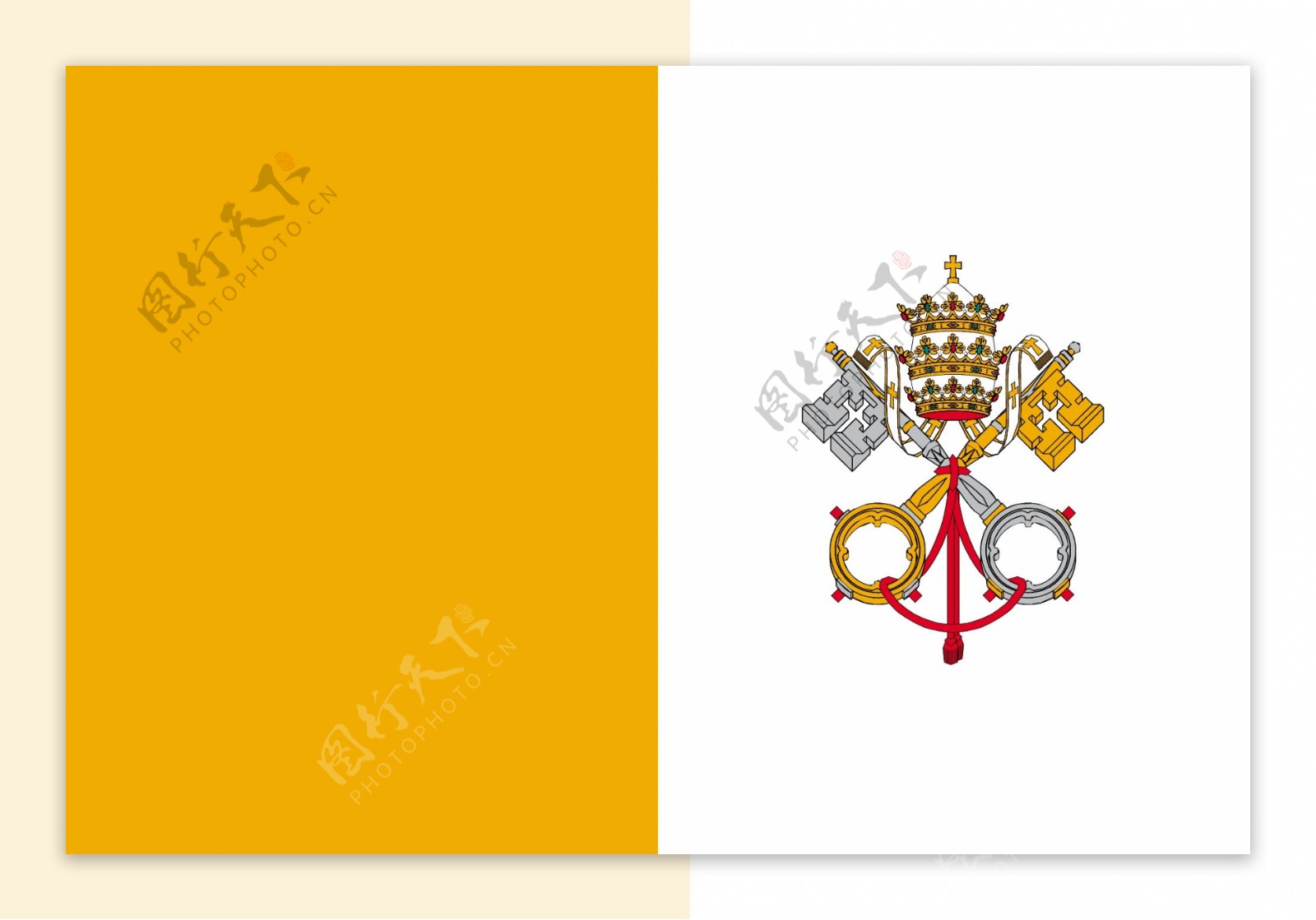 梵蒂冈国旗矢量图图片