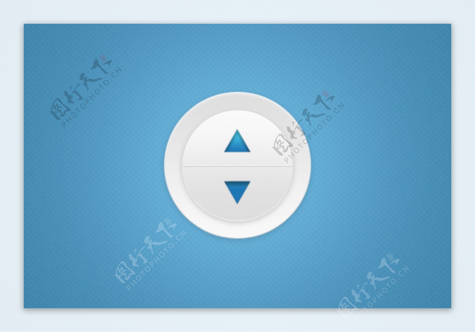 圆圆的白色和蓝色的音量按钮