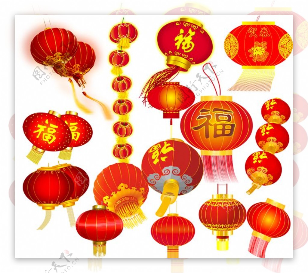 中国传统节日灯笼PSD分层素