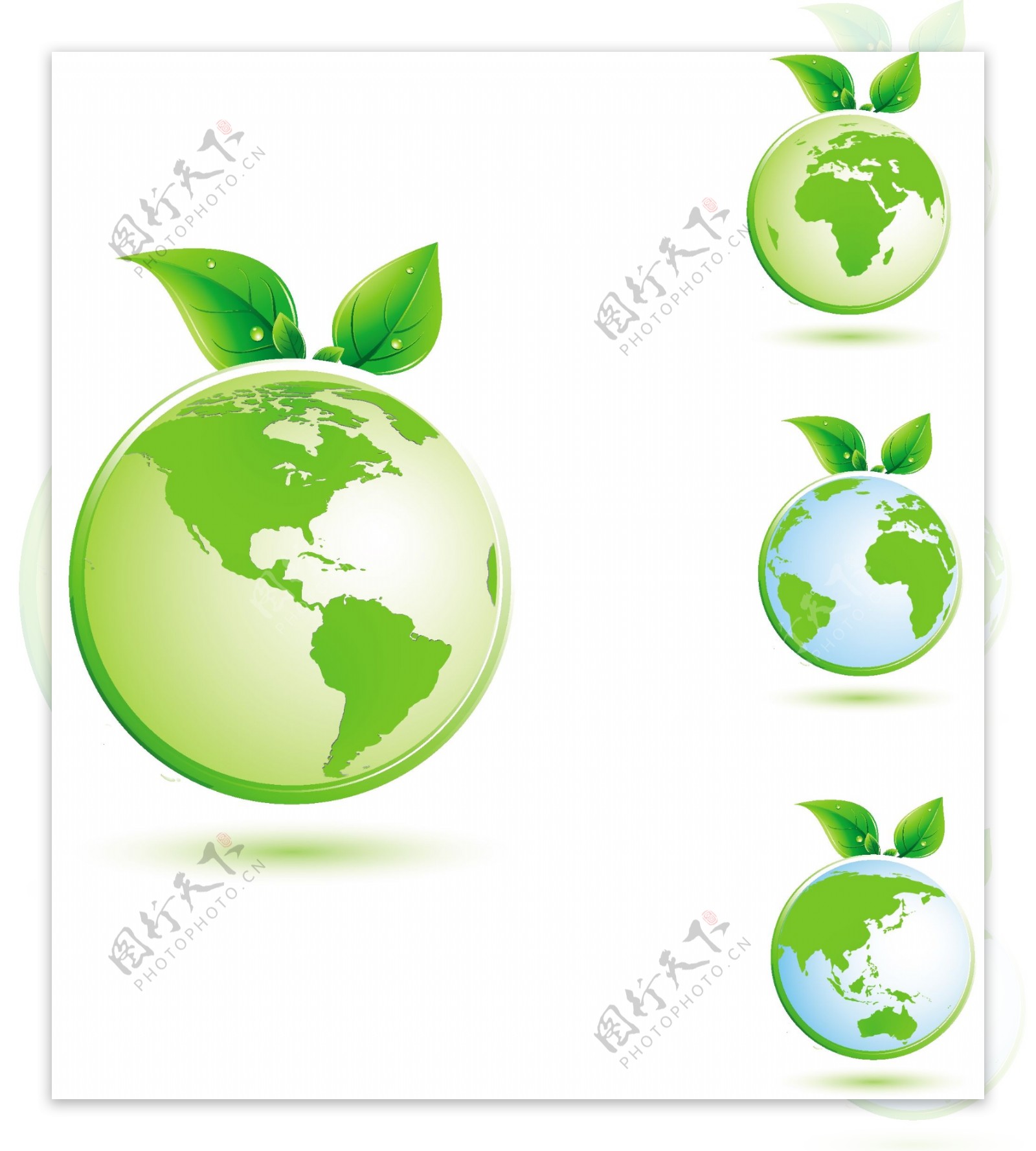 绿色地球插画