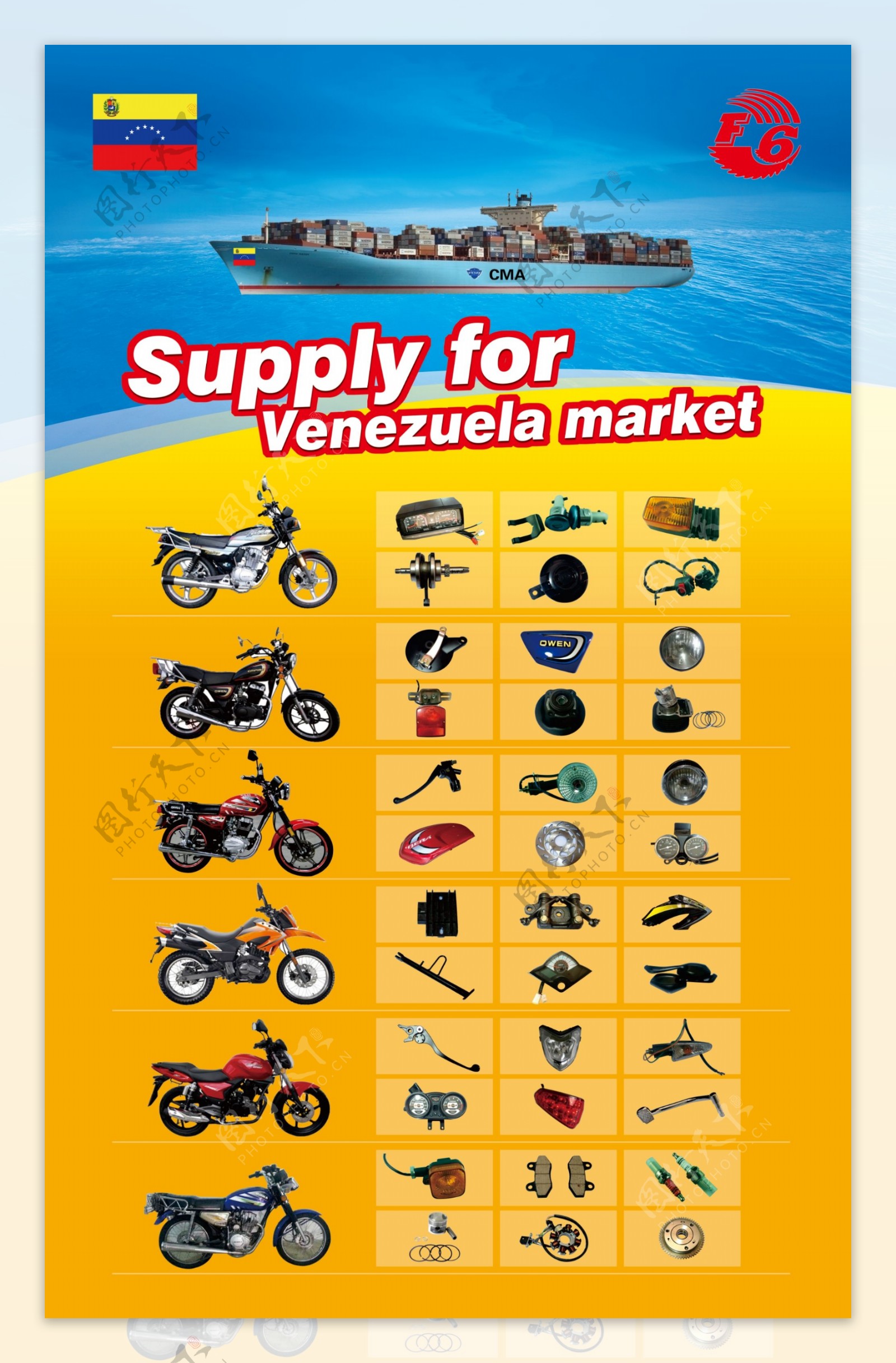 摩托车外贸配件海报图片