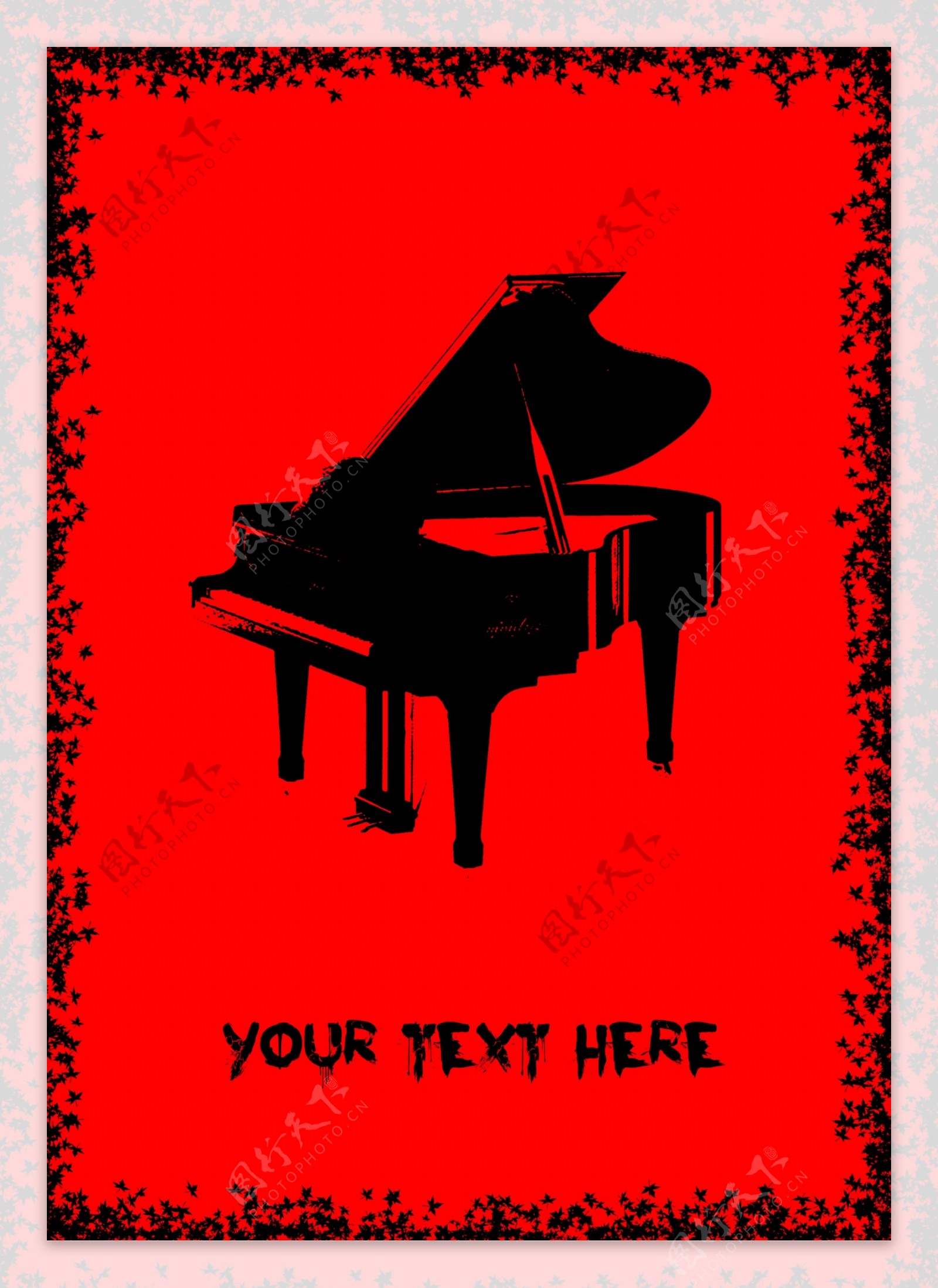 简约钢琴海报