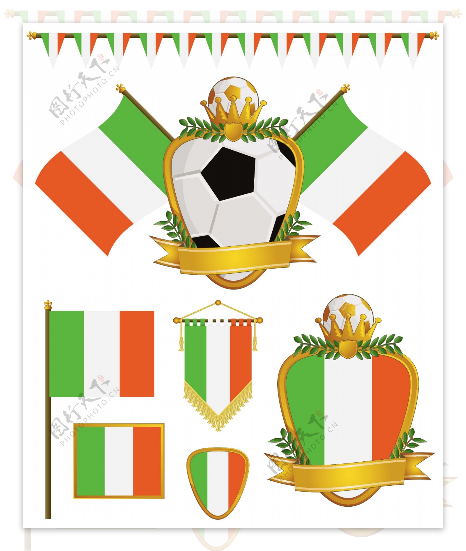 足球国旗标志标签图片