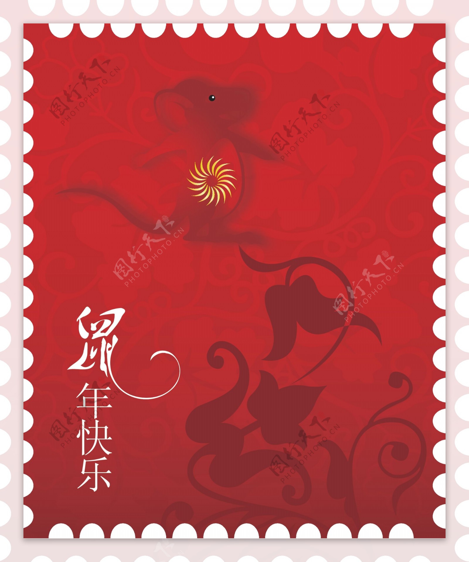 2008新年春节喜庆鼠矢量图03