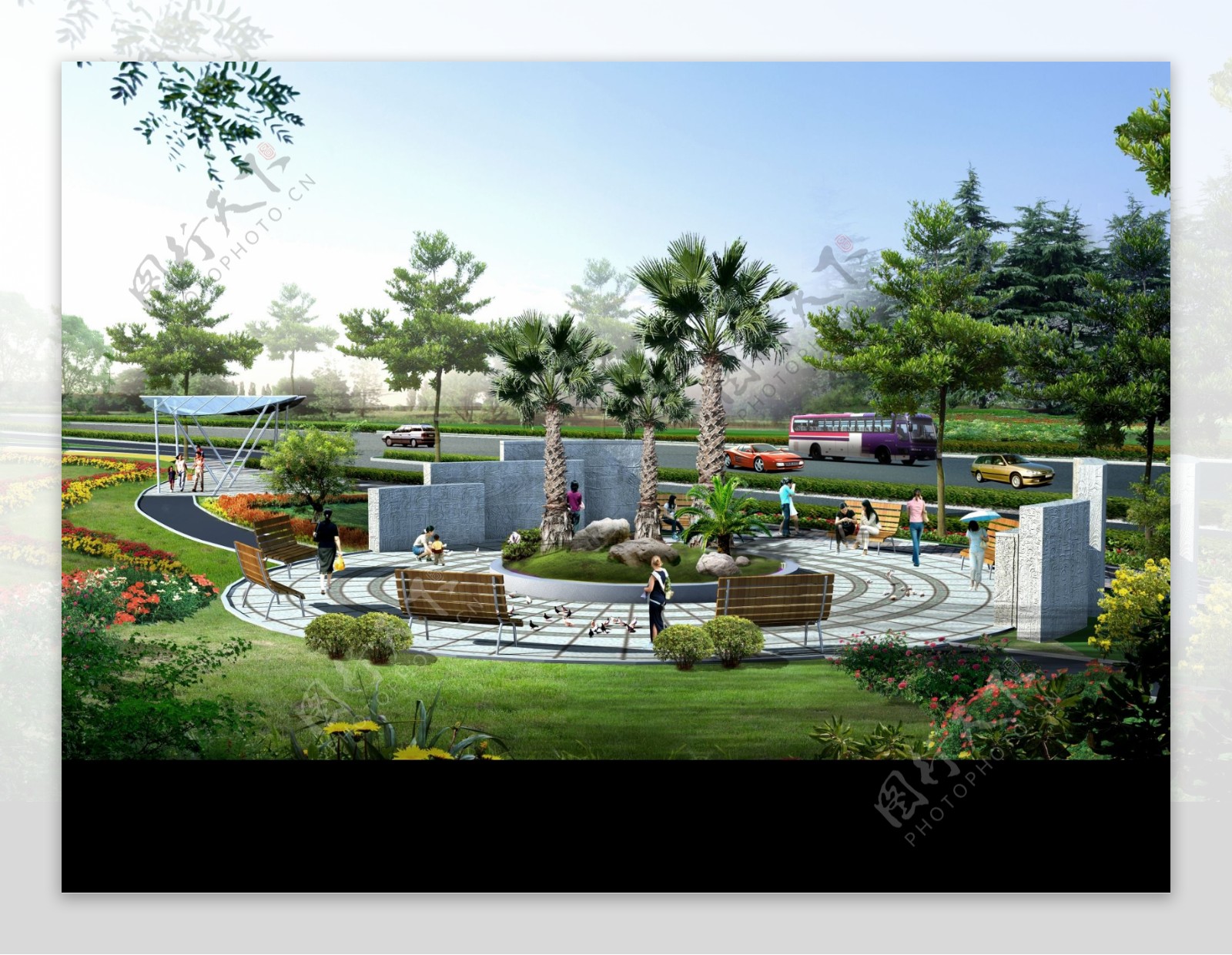 房地产园林设计效果图psd素材图片
