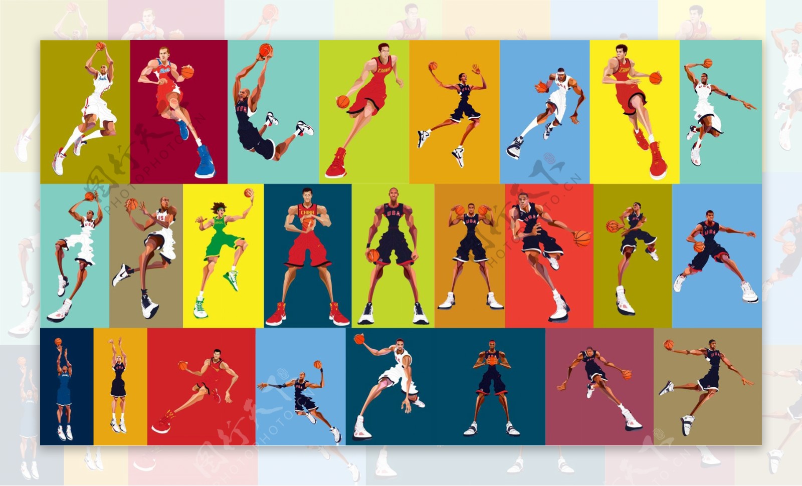 篮球世锦赛卡通人物图片