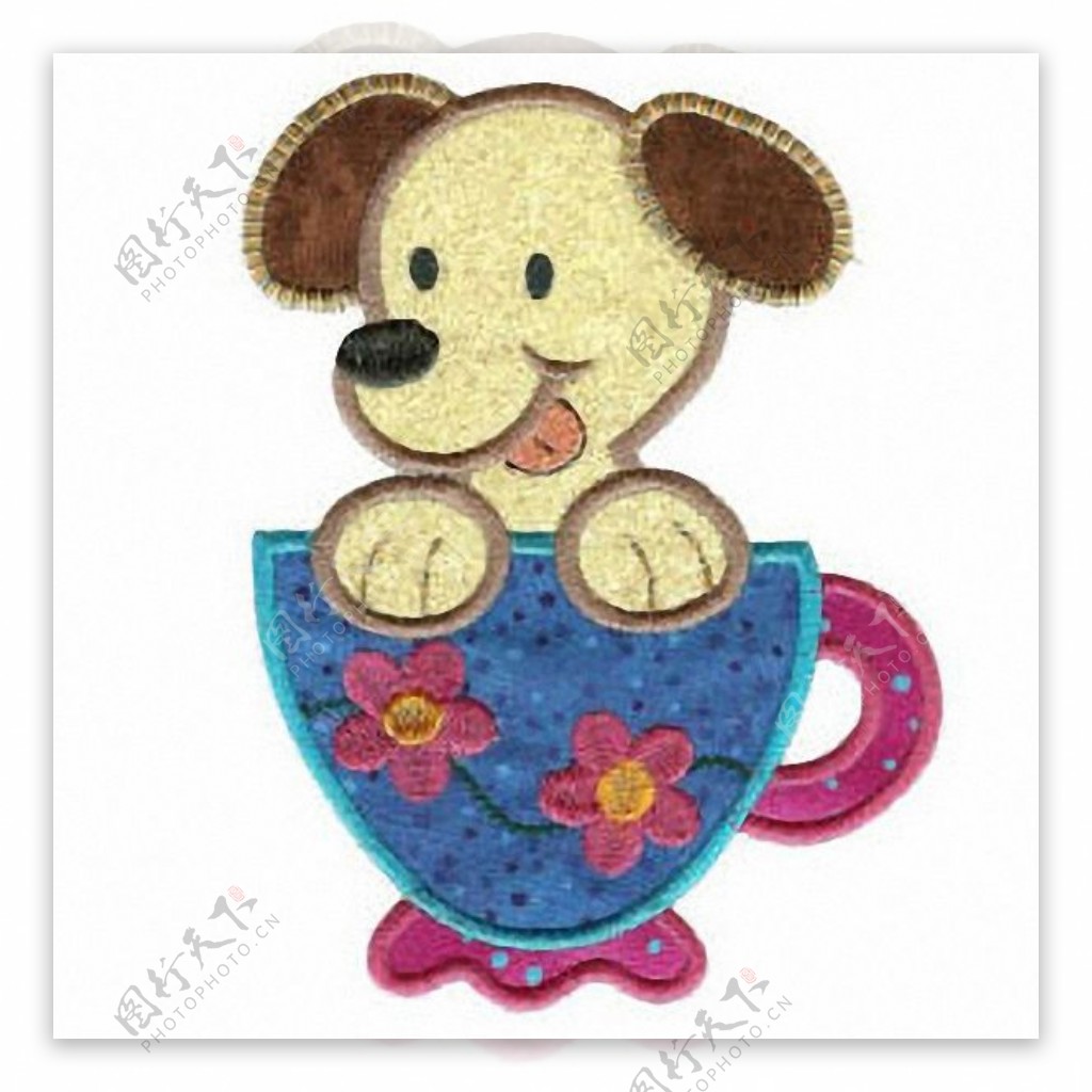 贴布童装可爱咖啡杯茶杯免费素材