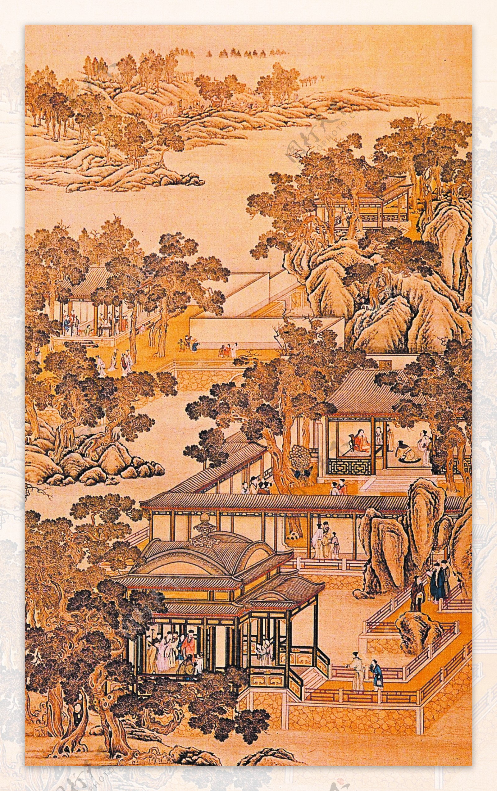 楼阁中国画
