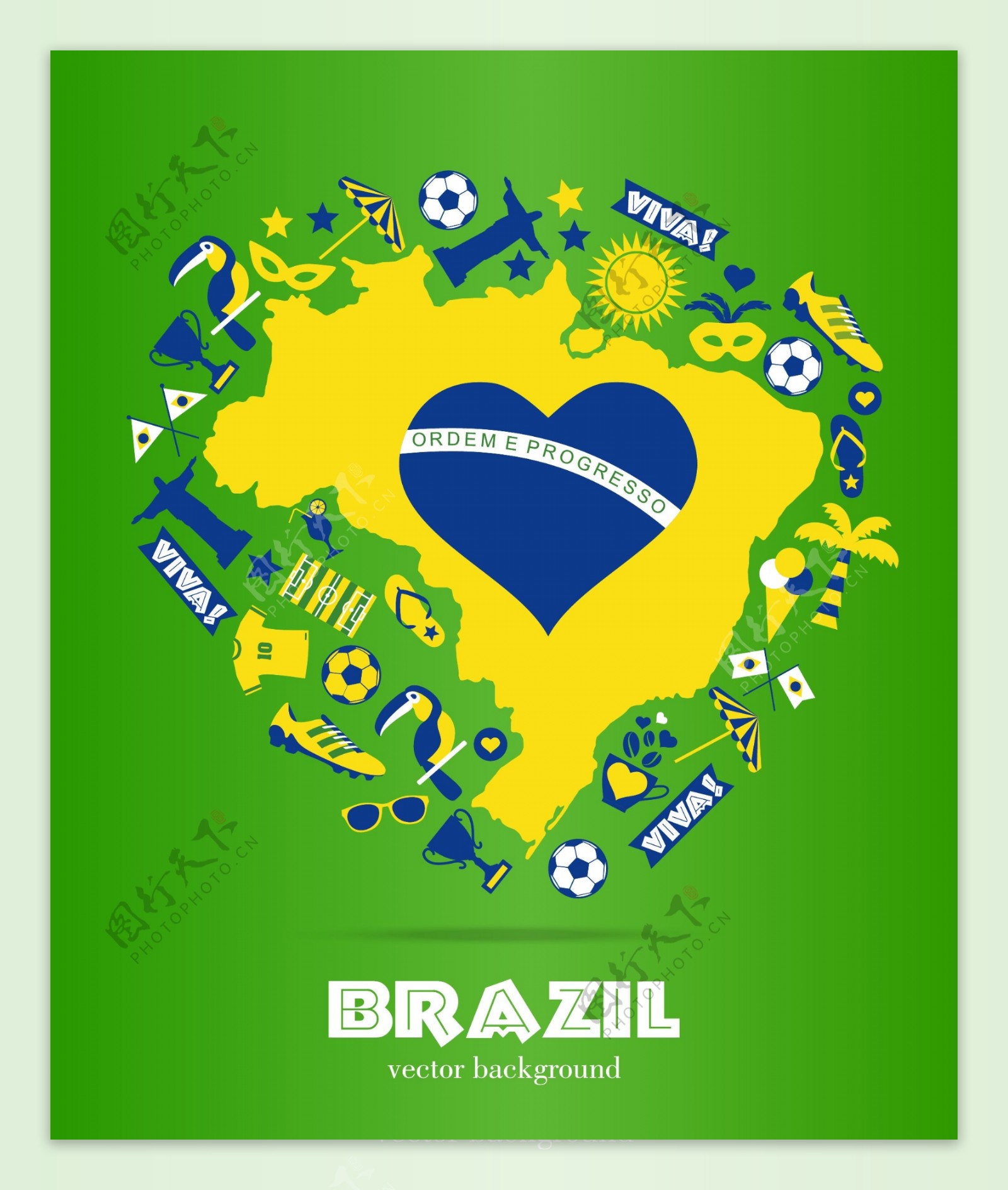 巴西世界杯矢量海报设计