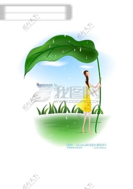 天使插画女神梦幻女性卡通秋意花瓣矢量素材HanMaker韩国设计素材库