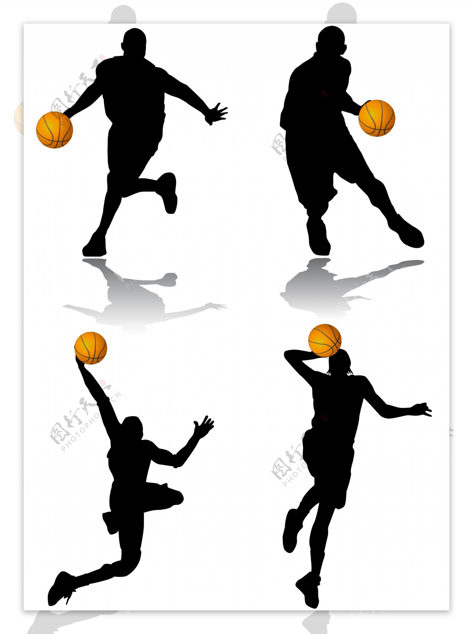 篮球上篮动作剪影篮球运球动作剪影篮球扣篮动作剪影eps