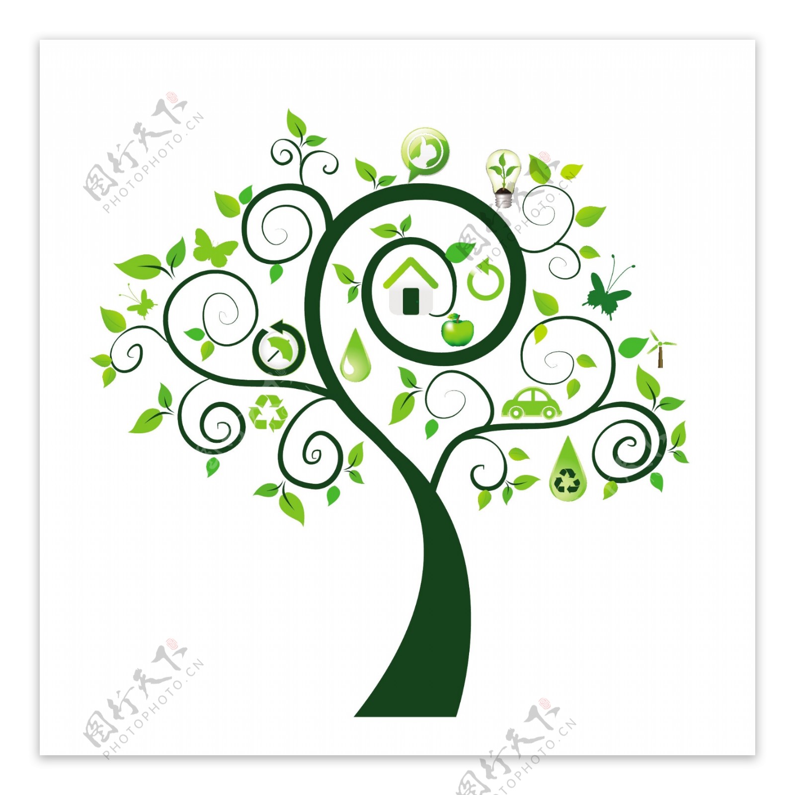 生态绿色树图标