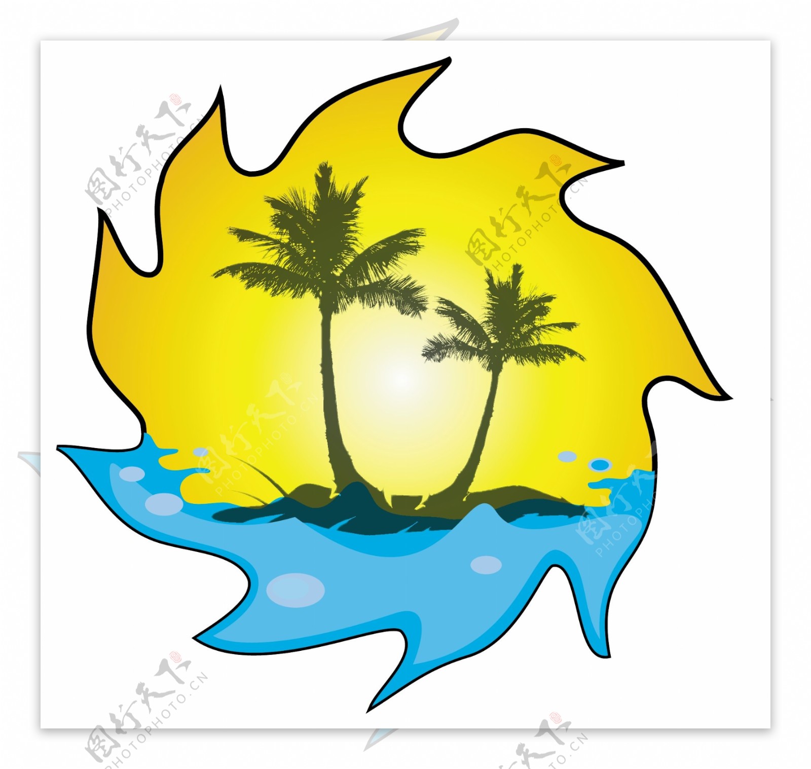 夏日椰子树图片