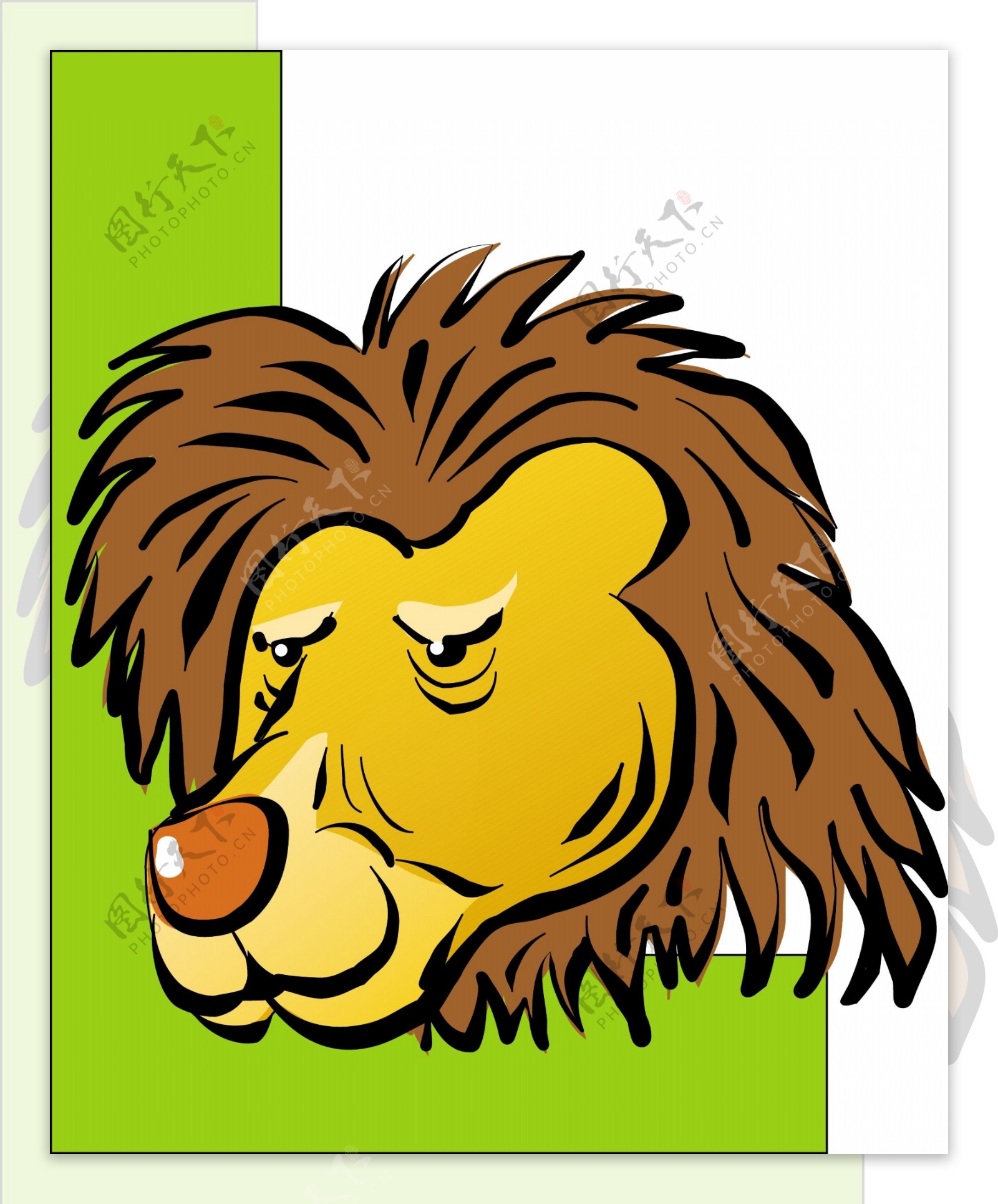 印花矢量图动物抽象动物狮子色彩免费素材