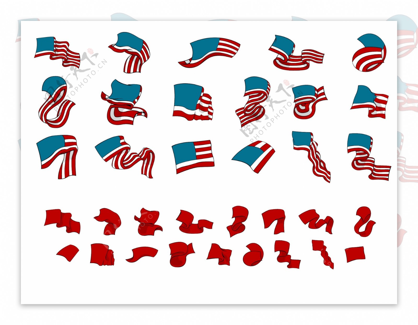 各种形态美国国旗图片