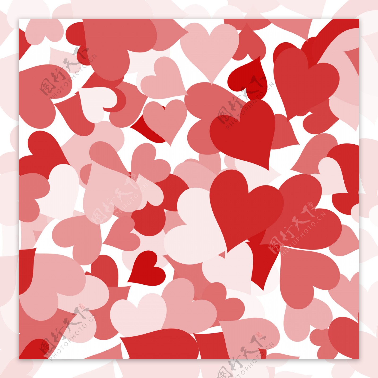 纸心背景显示浪漫爱情的情人节
