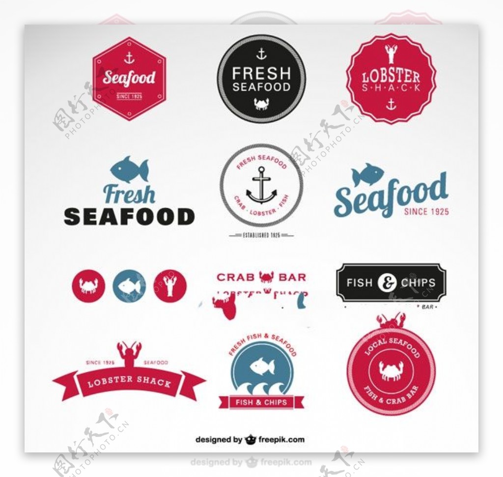 食品标签海鲜标签标签设计