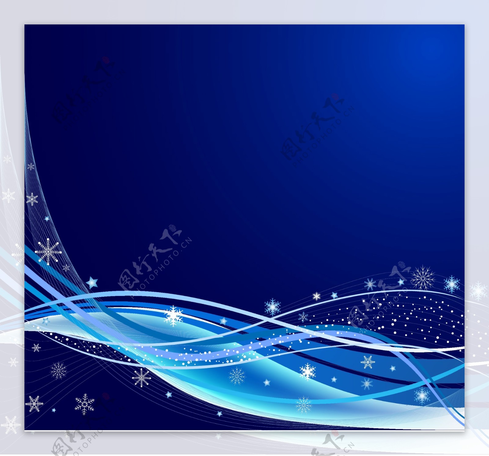 超酷雪花与蓝色动感线条矢量素材