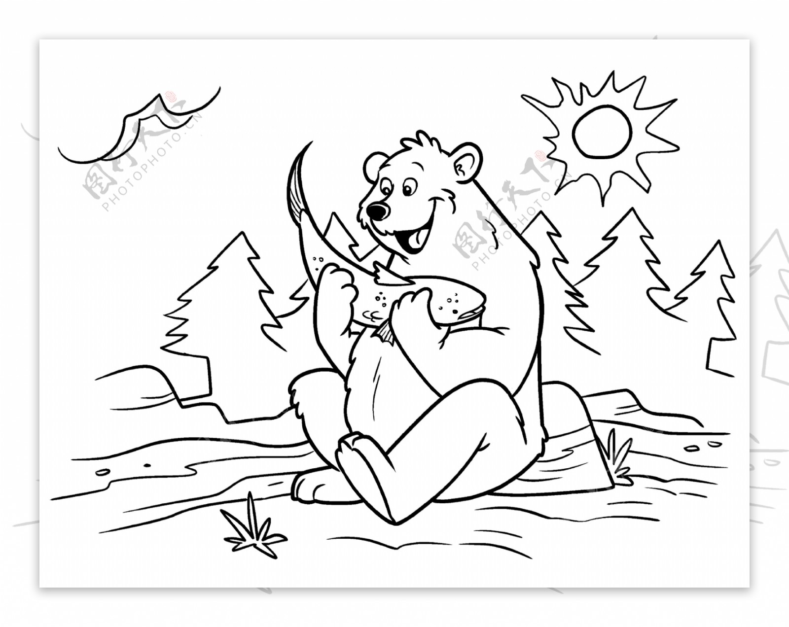 儿童插画北极熊