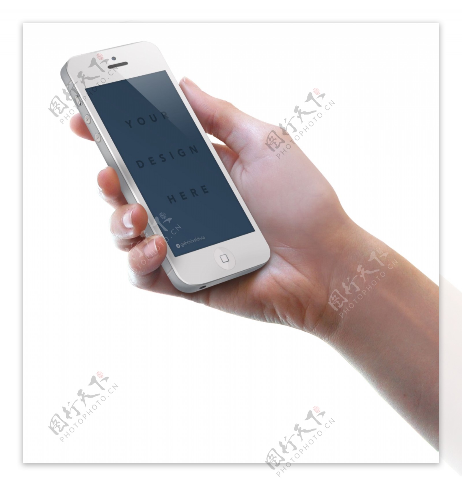 拿苹果手机的手势设计PSD素材