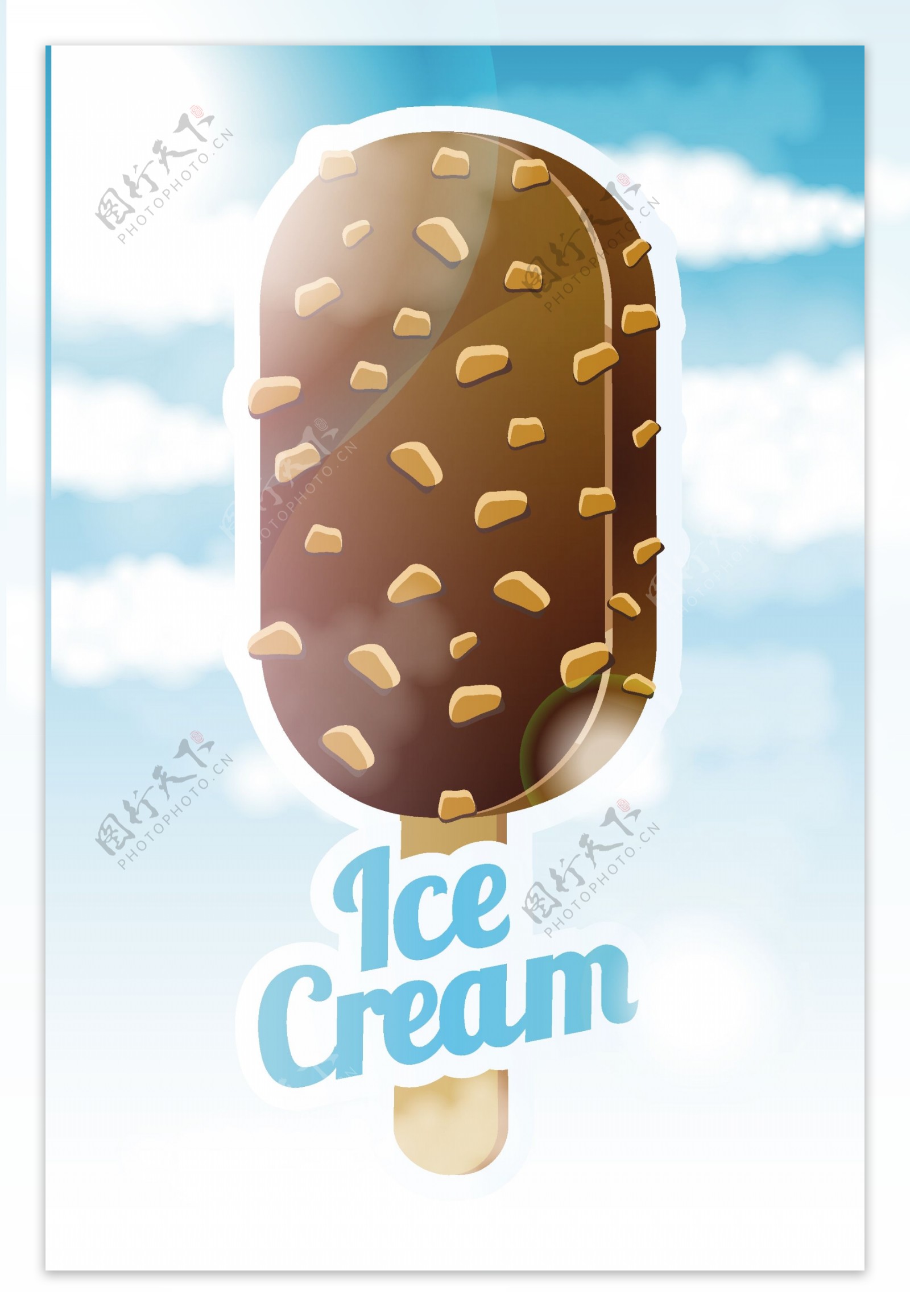卡通雪糕冰淇淋广告背景