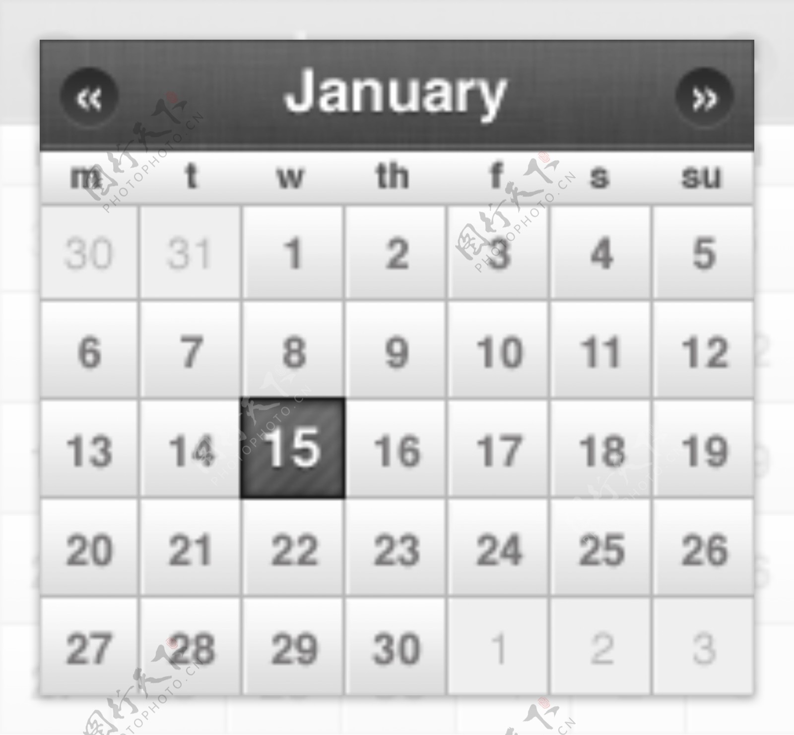圆滑的小日历jQuery和CSS日期选择器
