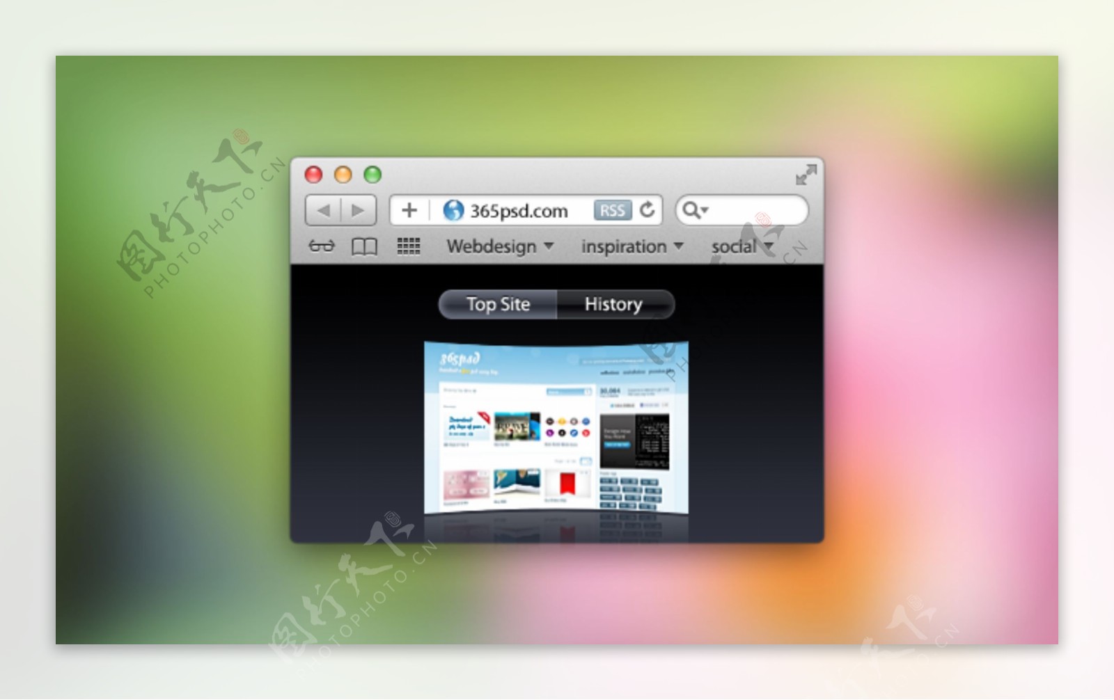 干净简单的Safari窗口浏览器PSD