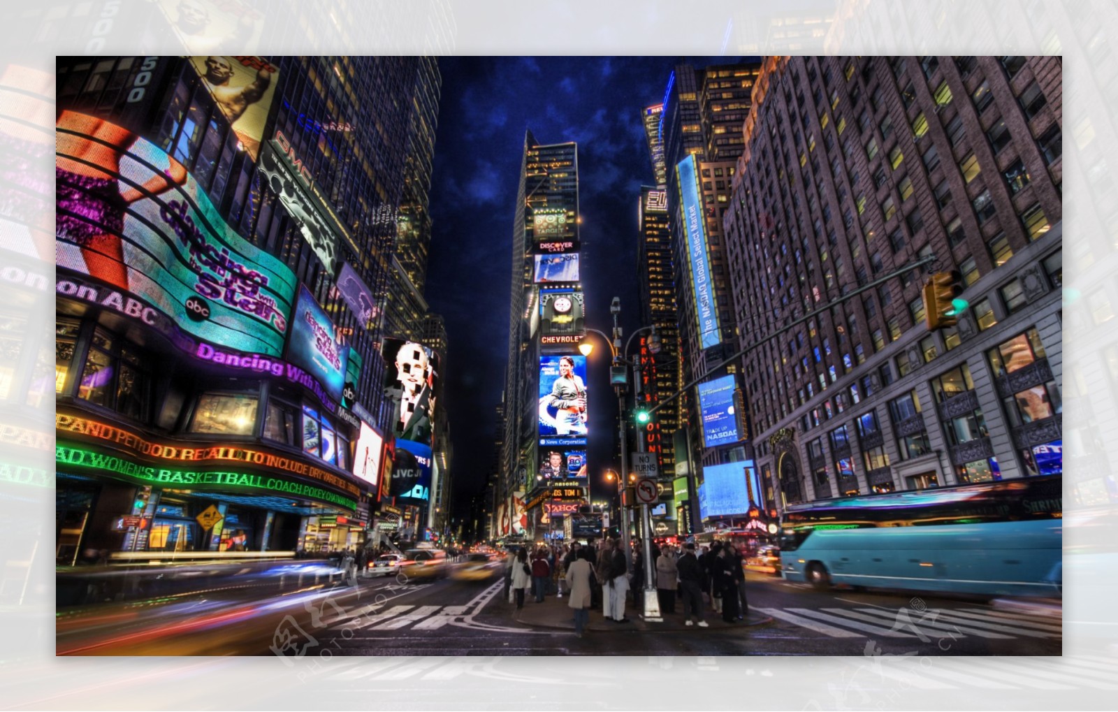 纽约繁华夜景图片