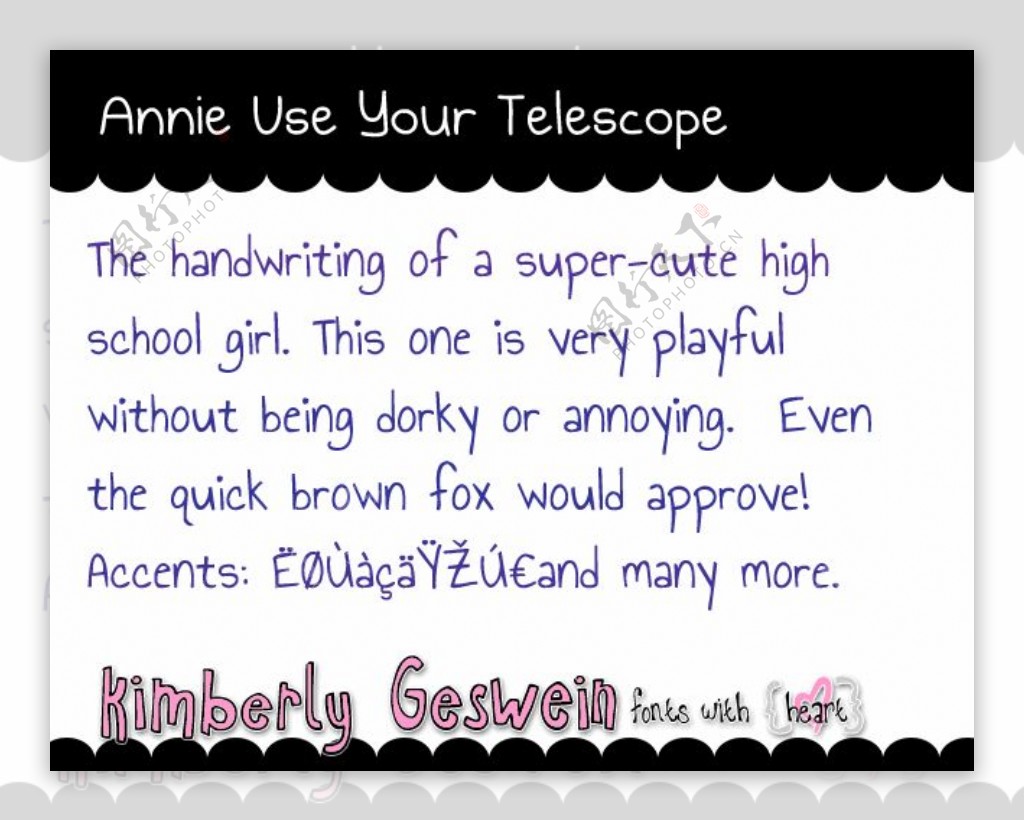 安妮用你的望远镜的字体