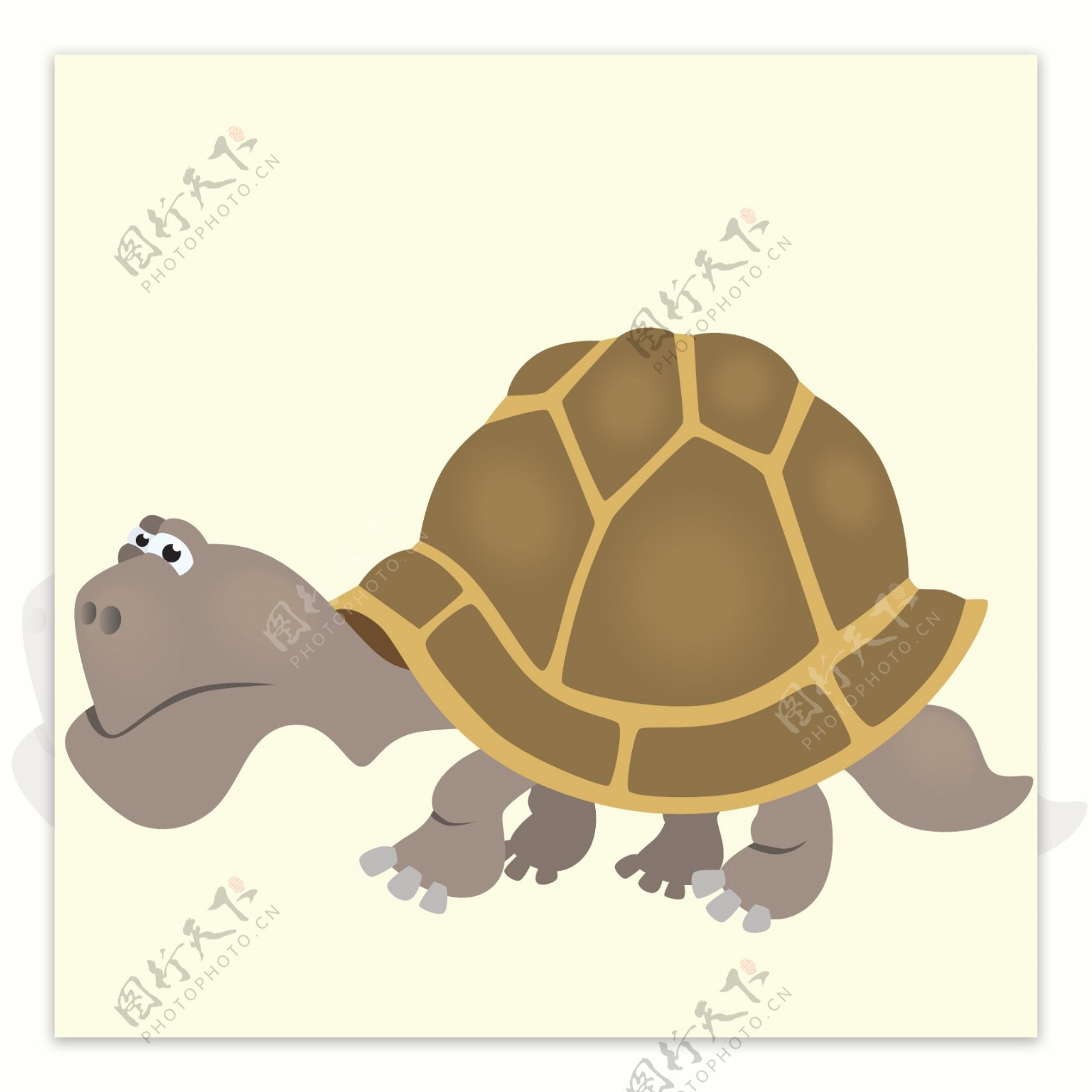 印花矢量图可爱卡通卡通动物乌龟色彩免费素材