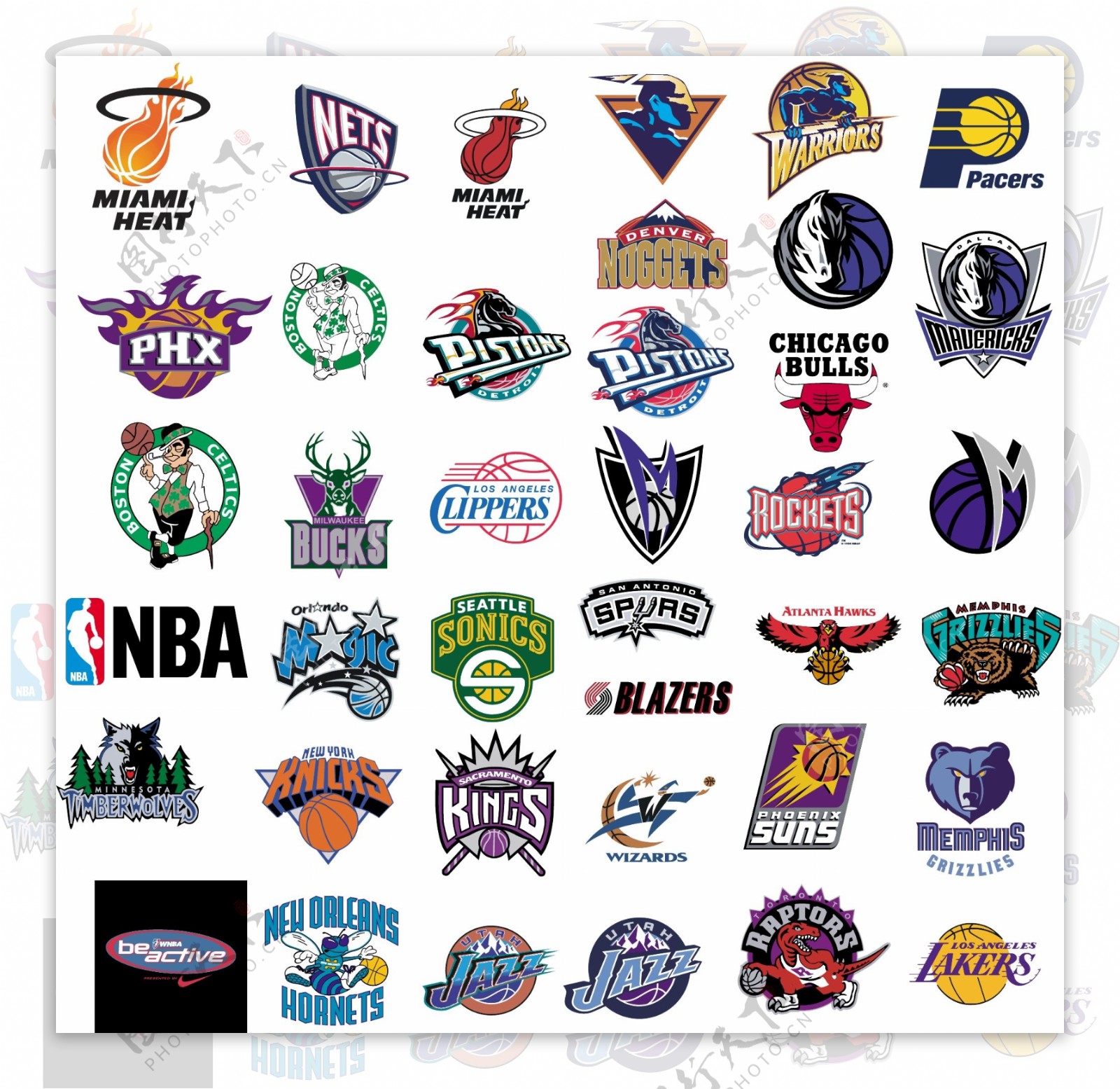 NBA篮球队矢量标志